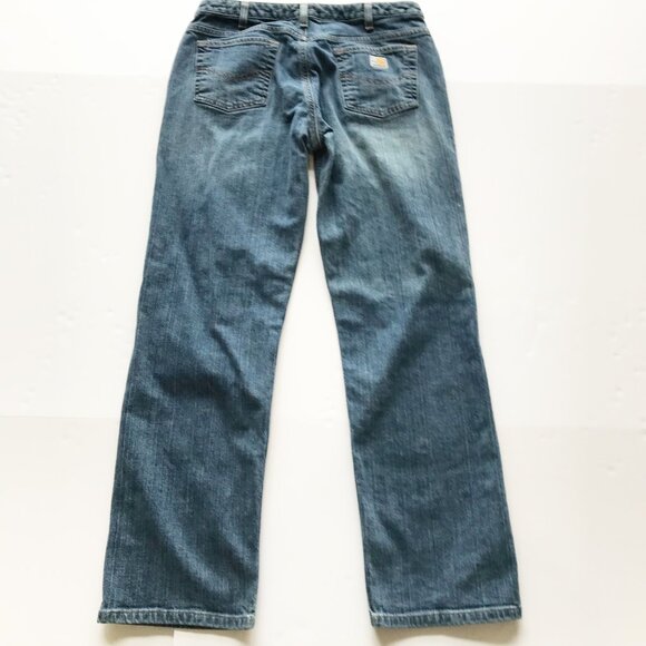CARHARTT Relaxed Fit Straight Leg Dark Wash Jeans Womens 10 - Picture 4 of 8